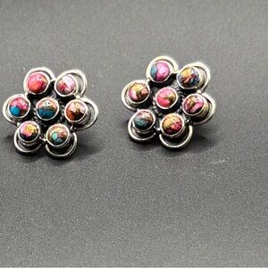 Spiney Oyster Earrings in a Sterling Silver setting